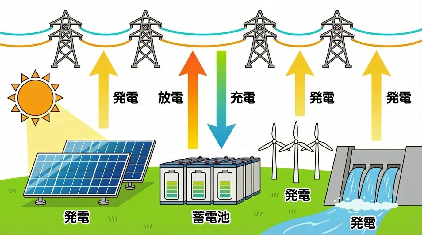 電力系統用蓄電池の仕組み